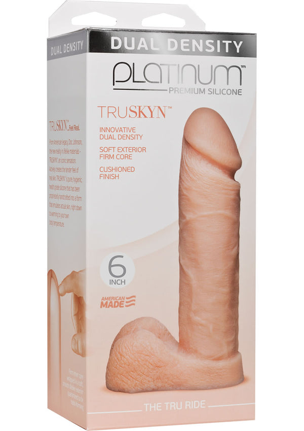 Platinum Premium Silicone The Tru Ride Dildo 6In - Vanilla