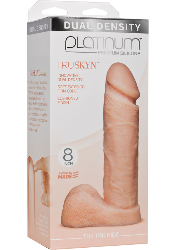 Platinum Premium Silicone The Tru Ride Dildo 8in - Vanilla