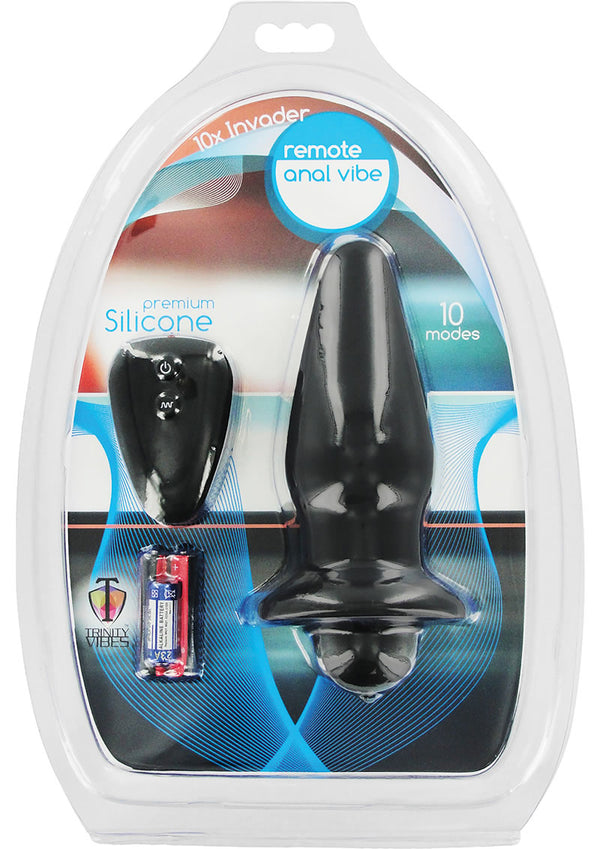 Trinity Vibes 10X Invader Silicone Anal Vibe Black 6 Inch