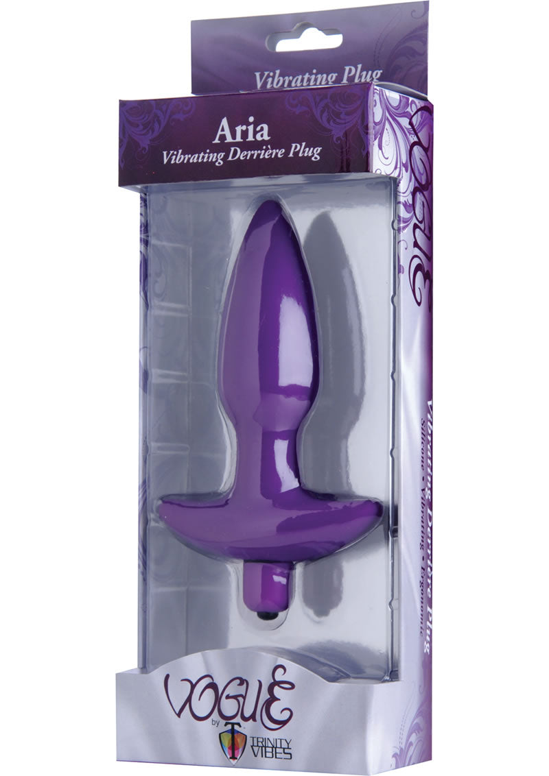 Vogue Aria Silcone Anal Plug Waterproof Purple Medium 6 Inch