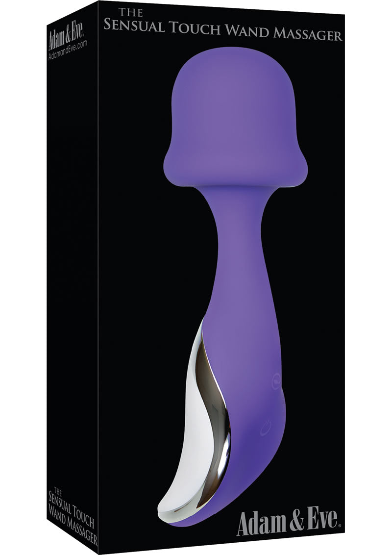 Adam & Eve The Sensual Touch Rechargeable Wand Massager Purple 7.09 Inch