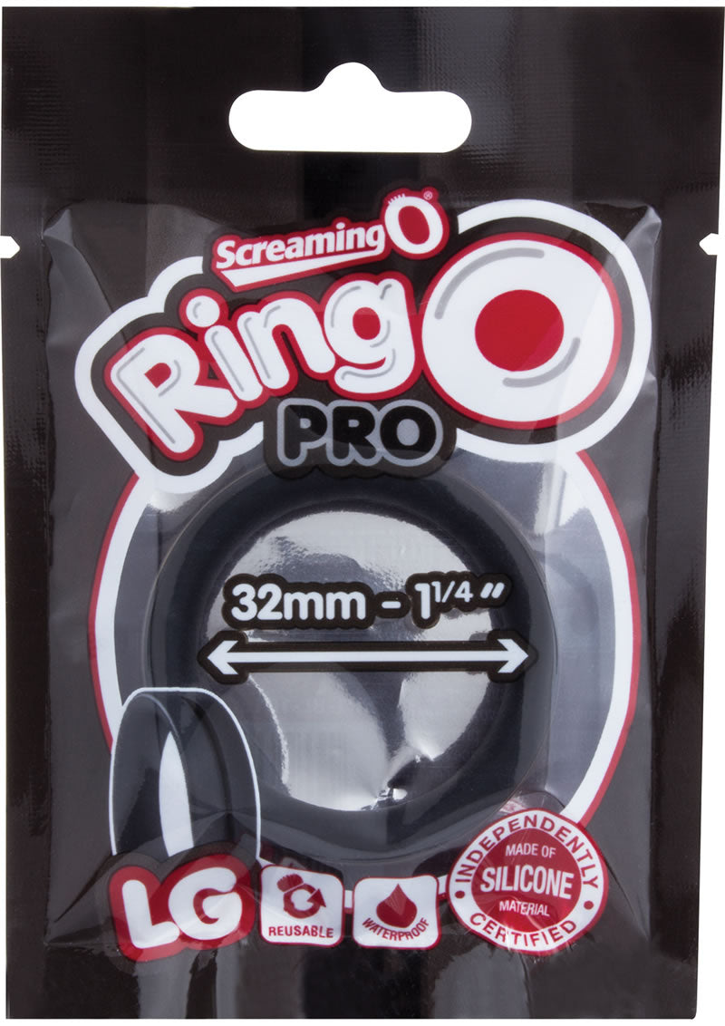 Ring O Pro Large Silicone Cockrings Waterproof Black 12 Each Per Box