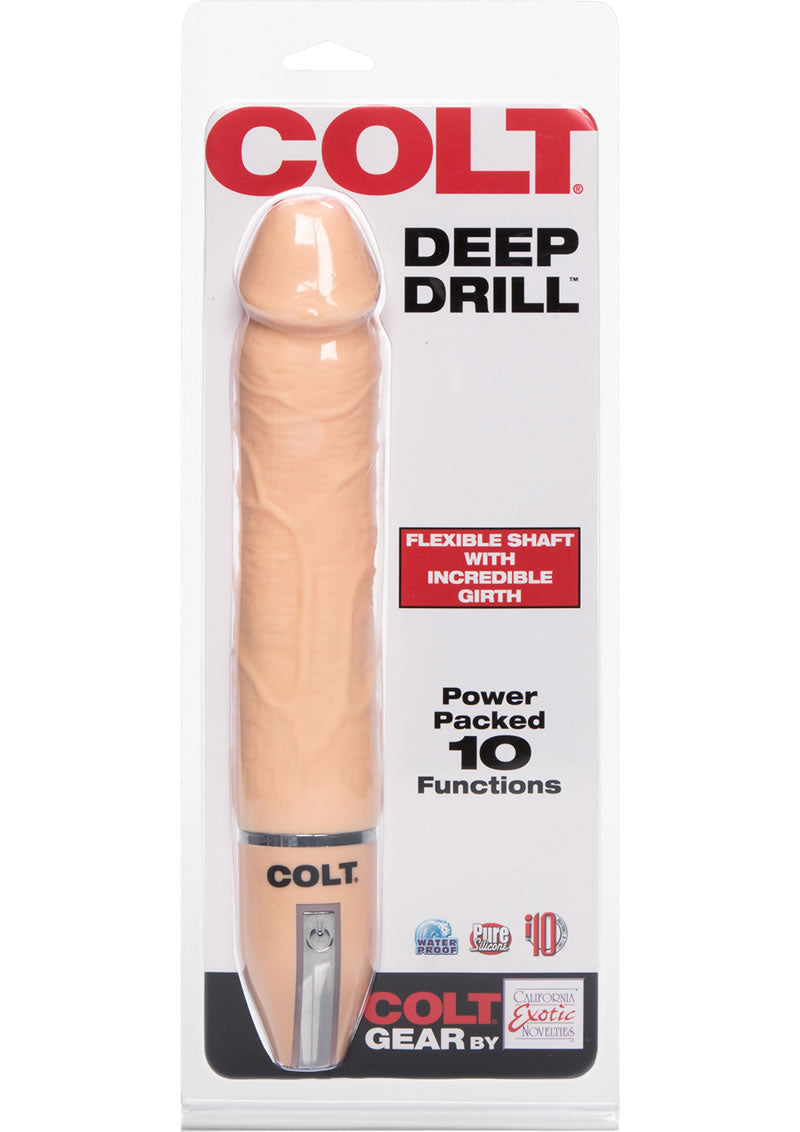 Colt Deep Drill Realistic Vibrating Probe Waterproof Ivory 8 Inch