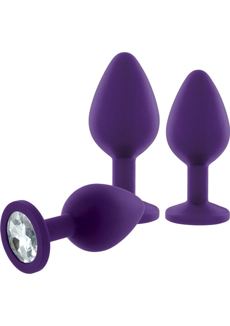 Rianne S Silicone Booty Plug Set Purple 3 Assorted Sizes