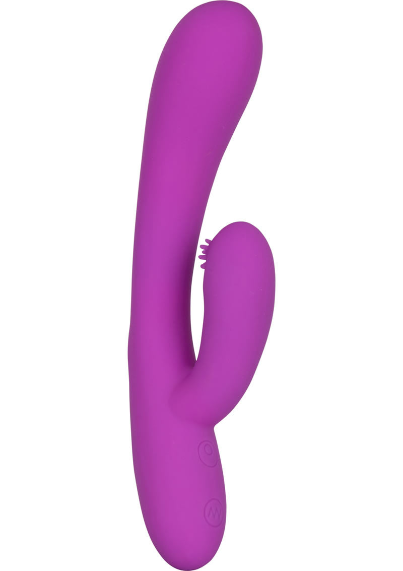 Embrace Massaging G-Tickler Silicone Rechargeable Rabbit Vibrator - Purple