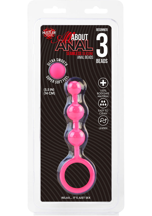 Hustler Silicone Anal Beads 3 Balls Pink 5.5 Inch