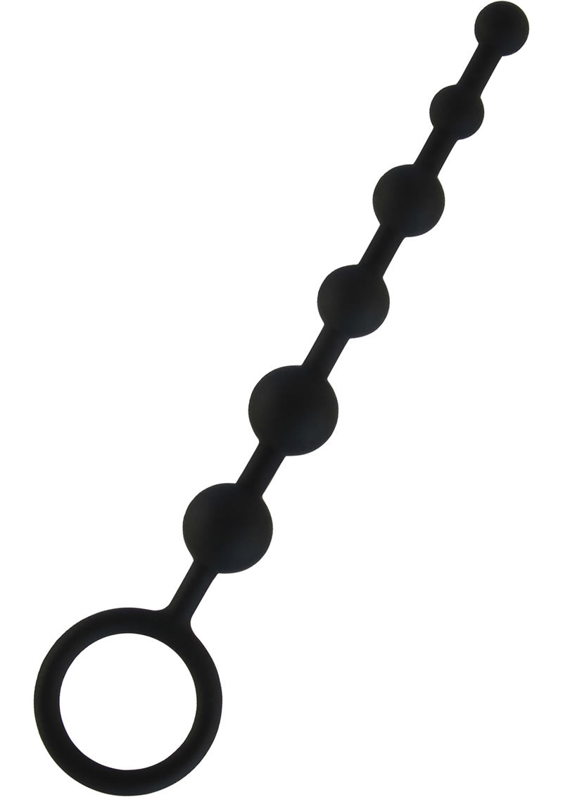 Hustler Silicone Anal Beads 6 Balls Black 8.25 Inch
