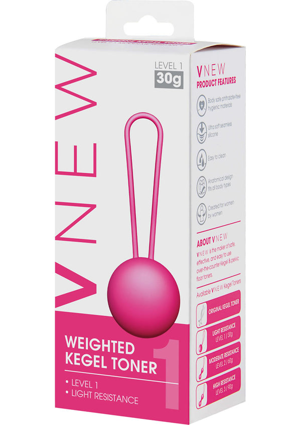 Vnew Weighted Kegel Toner Level 1 Silicone Ball Pink 1 Ounce
