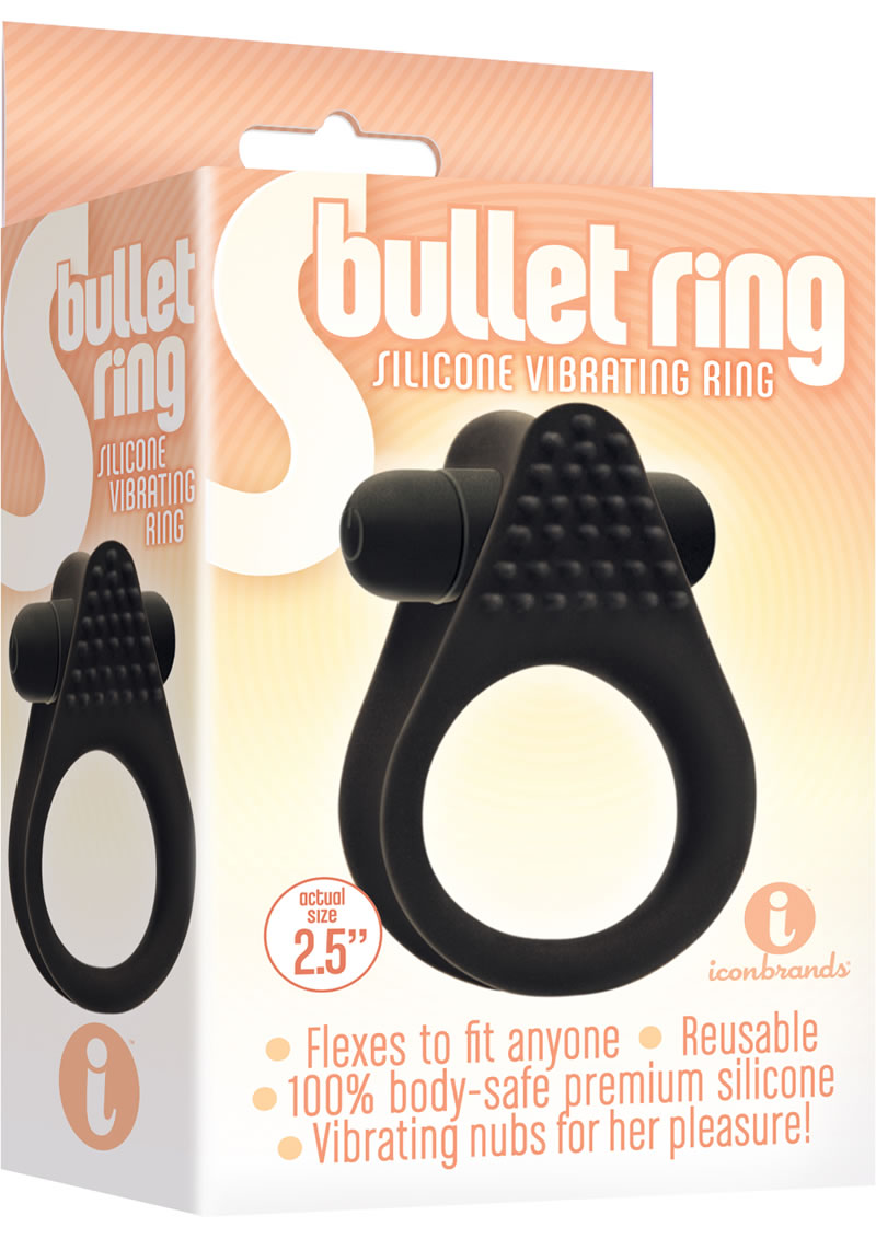 Bullet Ring Silicone Vibrating Ring Black