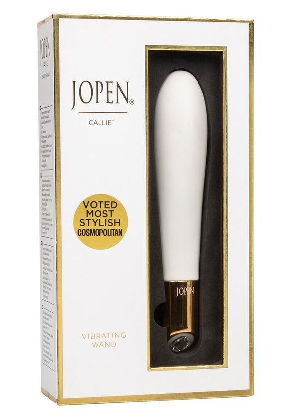 Jopen Callie Silicone Vibrating Wand Rechargeable Waterproof White 6 Inch