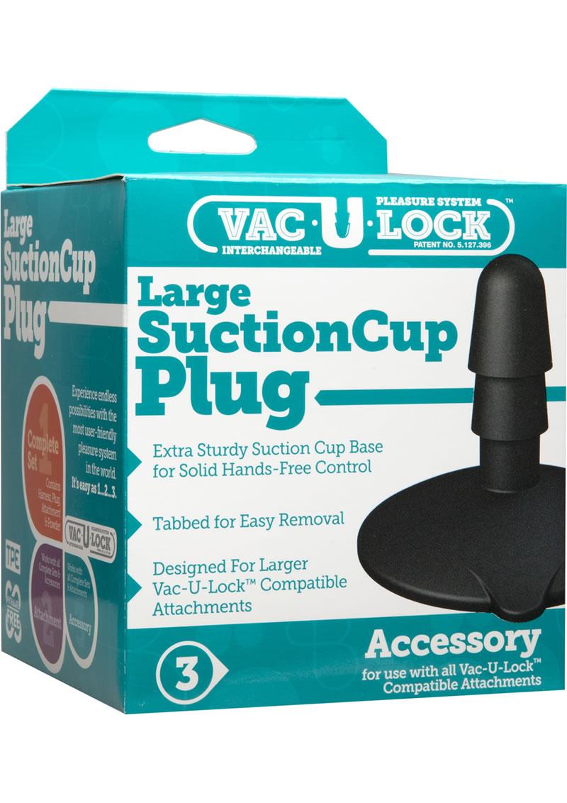 Vac U Lock Large Suction Cup Plug Accessory Black