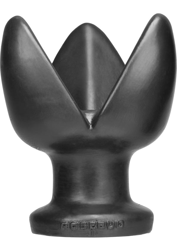 Oxballs Rosebud-1 Silicone Butt Plug With 3 Flanges - Black
