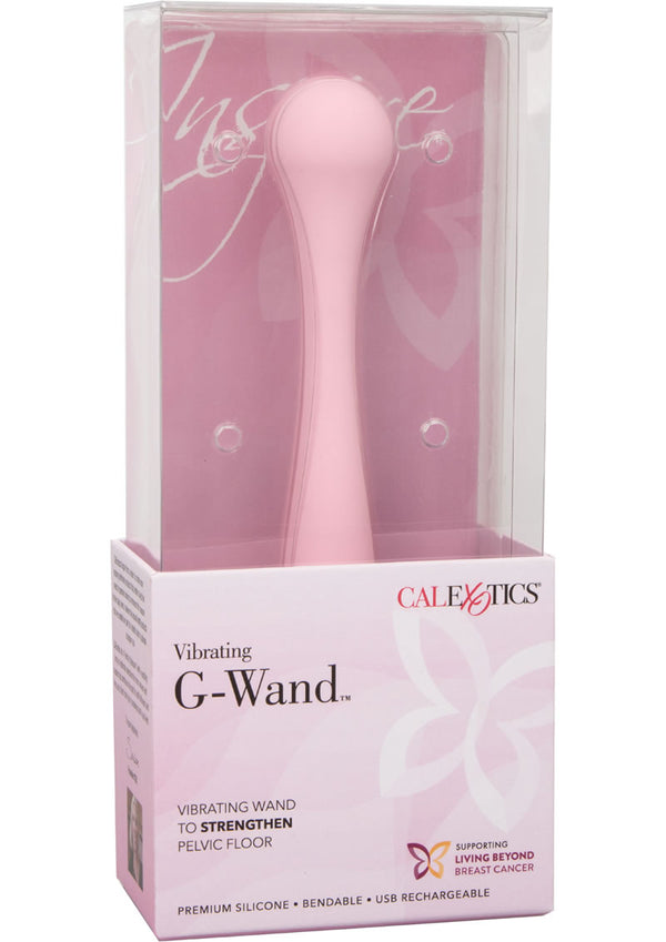 Inspire Vibrating Silicone G Wand Rechargeable Waterproof Pink 7.25 Inch