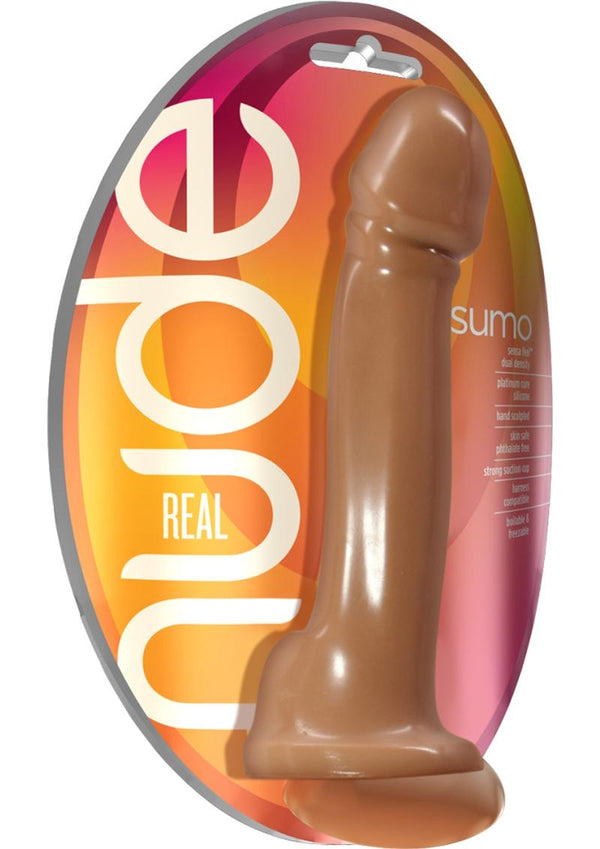 Real Nude Sumo Silicone Dildo 9.5In - Caramel