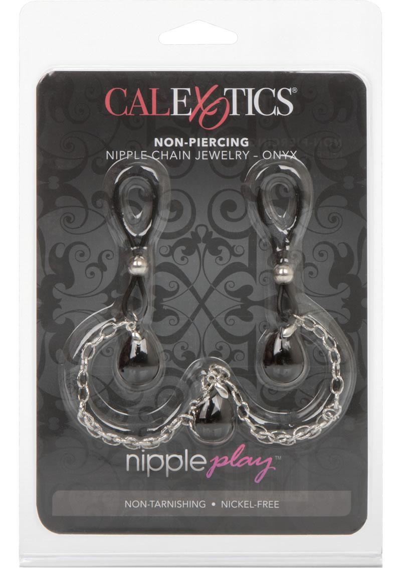 Nipply Play Non Piercing Nipple Chain Jewelry Onyx