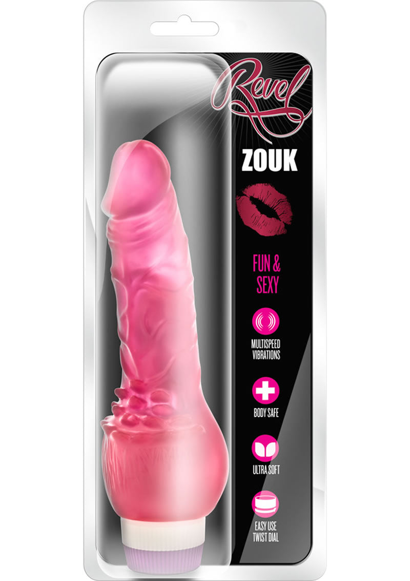 Revel Zouk Vibrating Dildo 7.8In - Pink