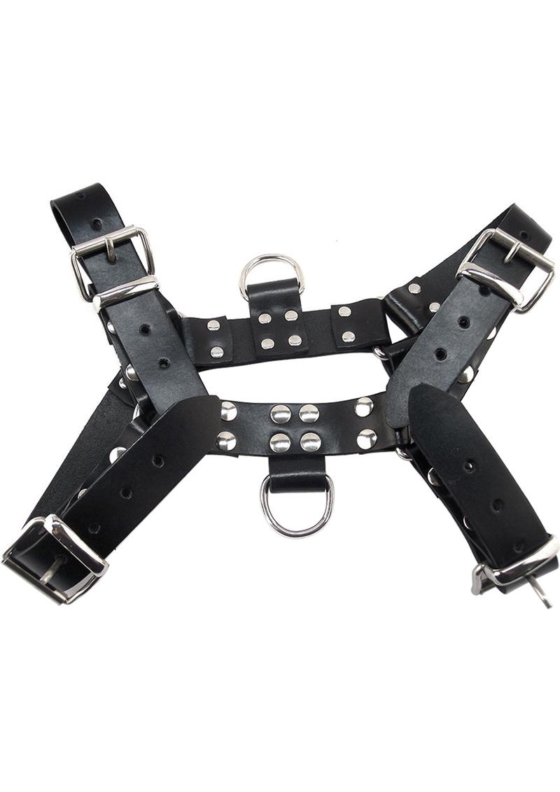 Rouge Ot Front Harness Medium Leather And Metal Black