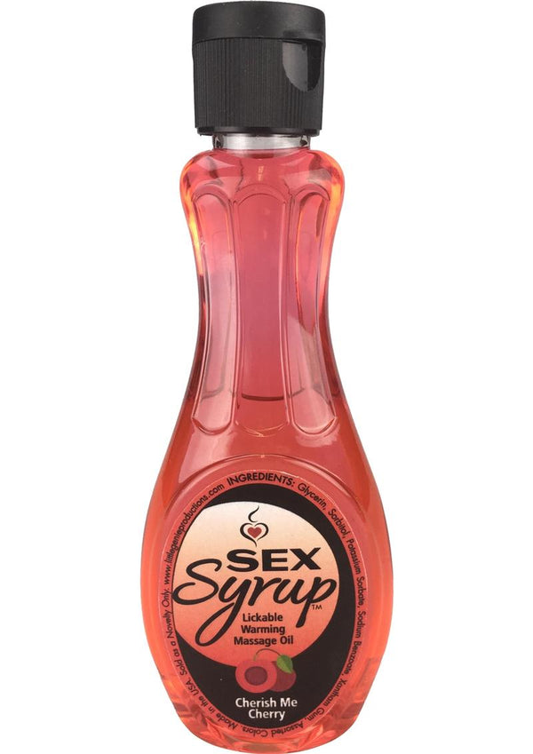 Sex Syrup Lickable Warming Massage Oil Cherish Me Cherry 4 Ounce