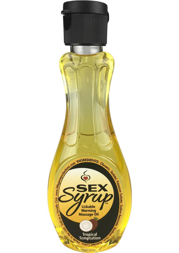 Sex Syrup Lickable Flavored Warming Massage Oil 4oz -Tropical Temptation