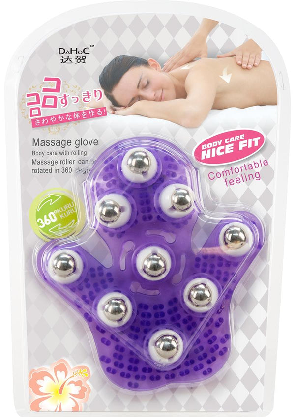 Simple & True Roller Balls Massager Glove - Purple