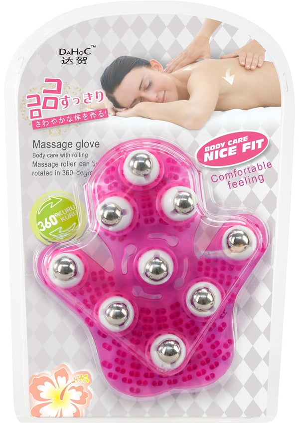 Simple & True Roller Balls Massager Glove - Pink