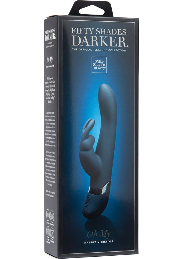 Fifty Shades Darker Oh My Rechargeable Silicone Rabbit Vibrator - Blue