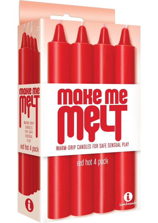 Make Me Melt Warm Drip Candles Red Hot 4 Pack