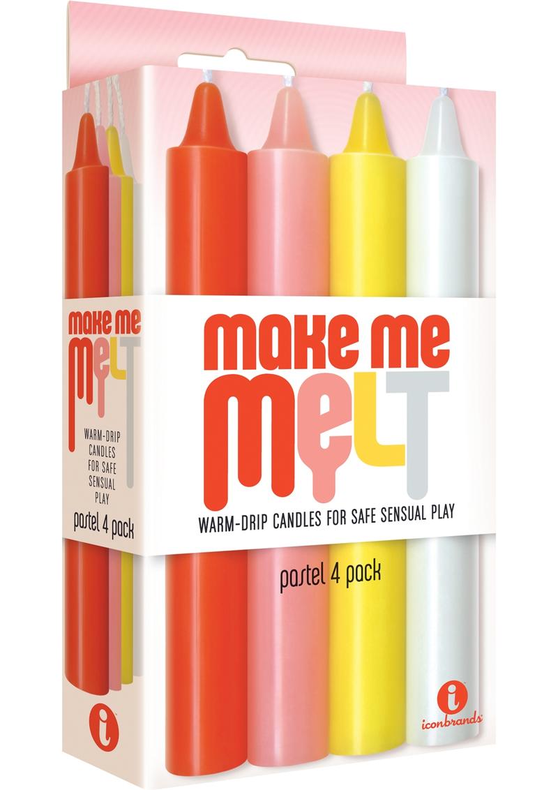 The 9'S Make Me Melt Warm Drip Candles Assorted Pastel Colors 4 Each Per Pack