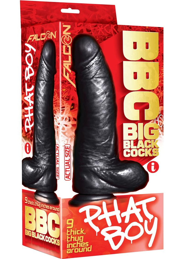Falcon BBC Big Black Cock Phat Boy Realistic Dildo Black 10 Inch