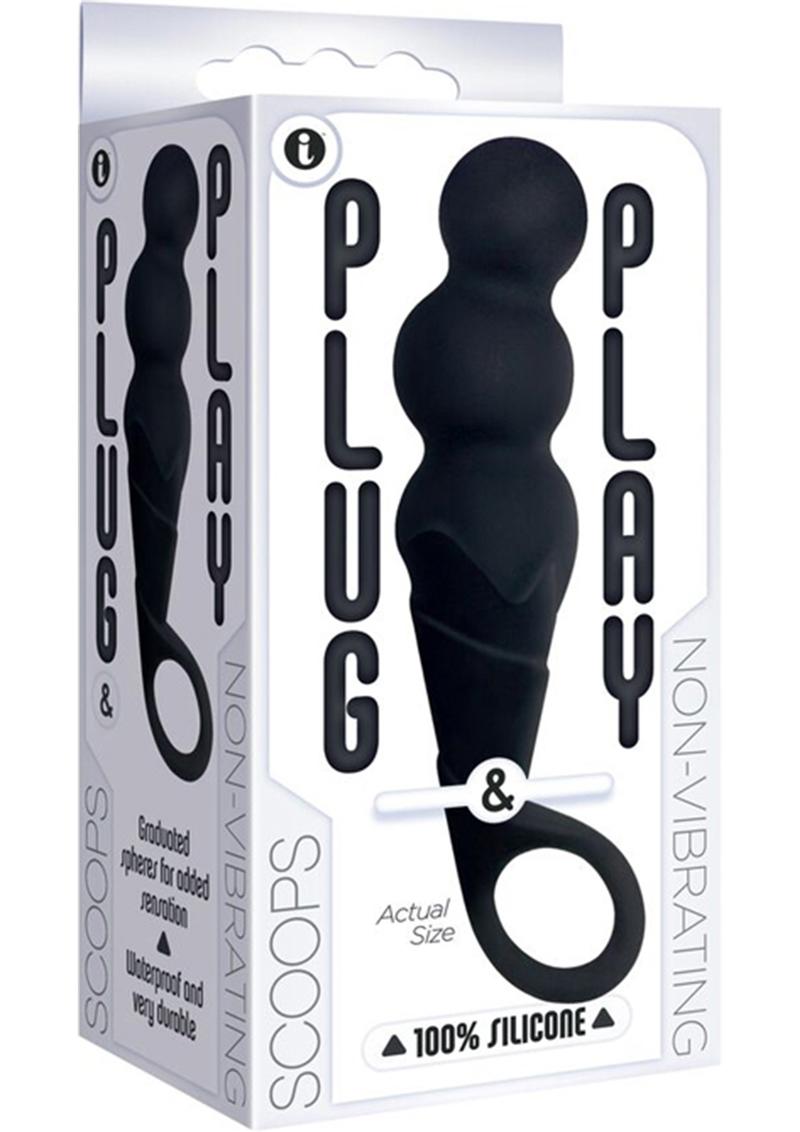The 9's - Plug & Play Scoops Silicone Butt Plug - Black