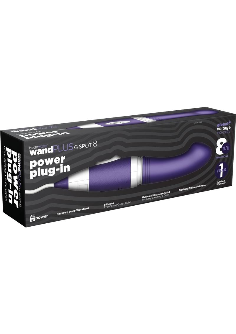 Bodywand Wand Plus G Spot 8 Power Plug-In Vibe Silicone Purple