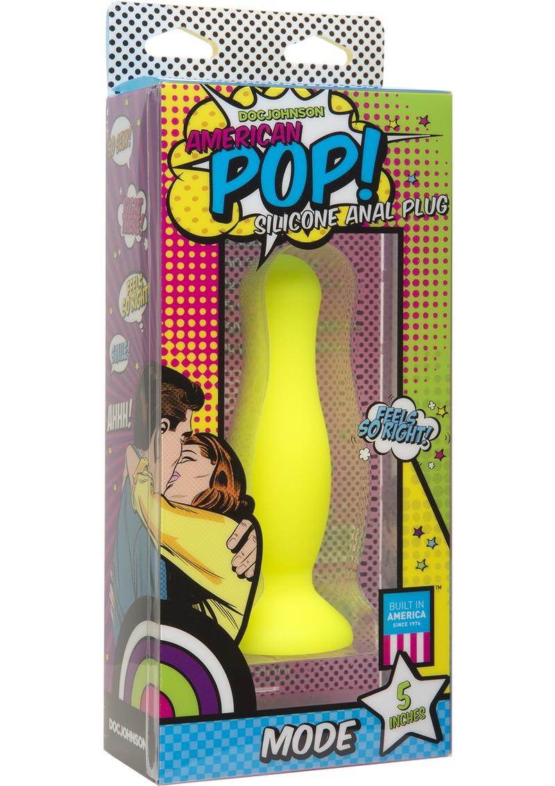 American Pop Mode Silicone Anal Plug Yellow 5 Inch
