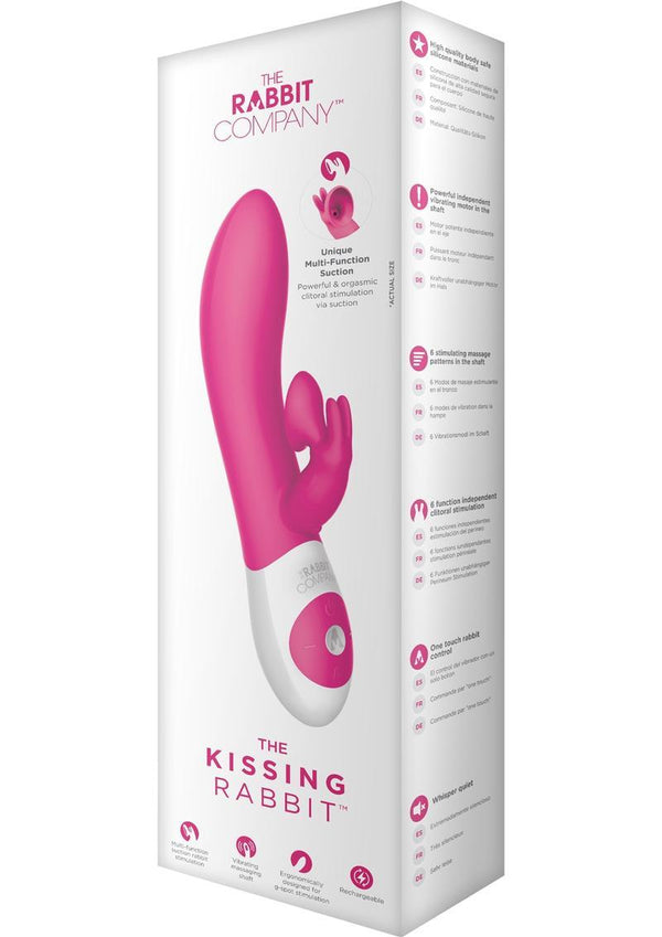 The Kissing Rabbit Usb Rechargeable Clitoral Suction Silicone Vibrator Splashproof Hot Pink