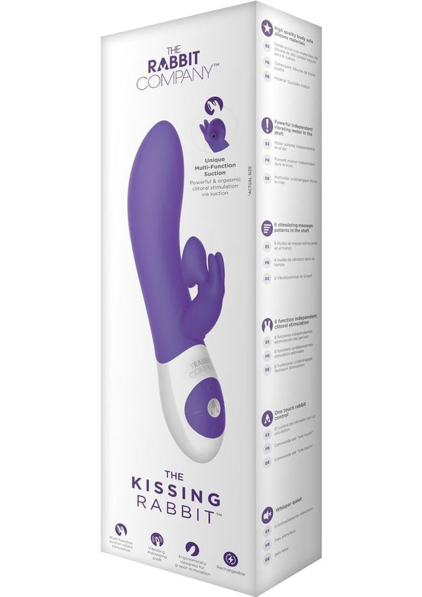 The Kissing Rabbit Usb Rechargeable Clitoral Suction Silicone Vibrator Splashproof Purple