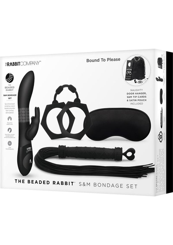 The Beaded Rabbit S&M Bondage Set Silicone Black