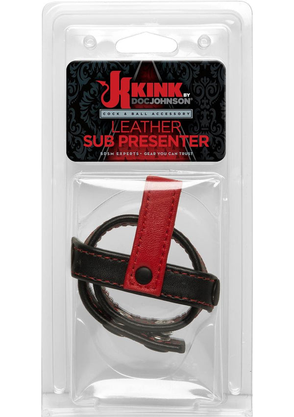 Kink Sub Presenter Cock & Ball Cage - Black And Red