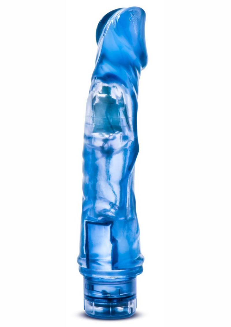 B Yours Vibe 6 Vibrating Dildo 9In - Blue