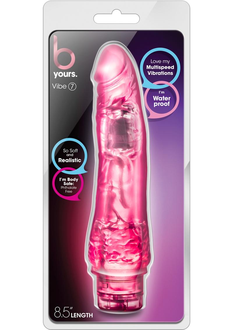 B Yours Vibe 7 Vibrating Dildo 8.5In - Pink