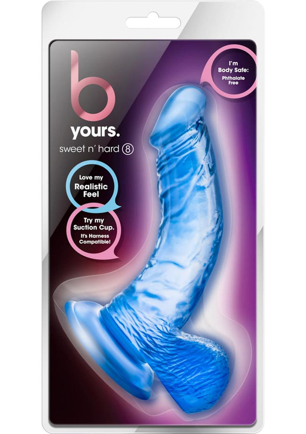 B Yours Sweet n' Hard 8 Dildo With Balls 6.5in - Blue