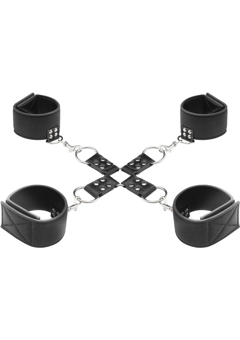 Ouch! Reversible Leather Hogtie - Black