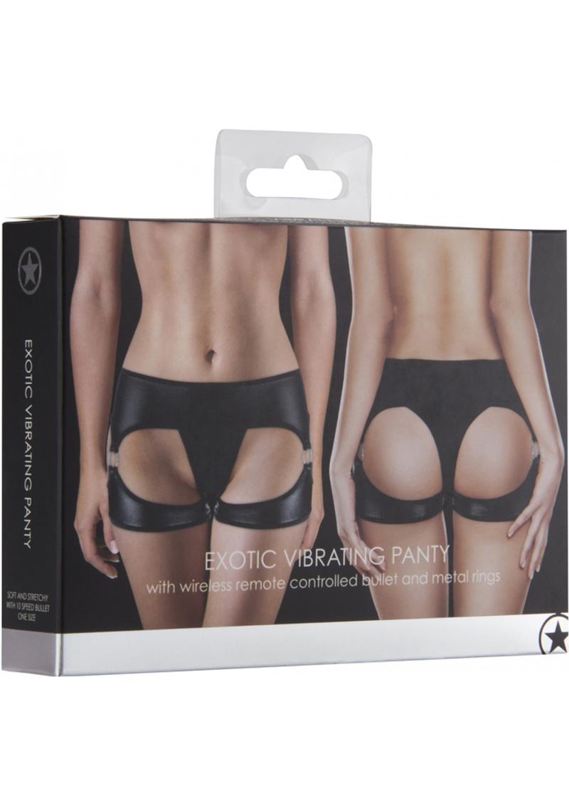 Ouch! Exotic Vibrating Panty With Wireless Remote Controlled Bullet - Black