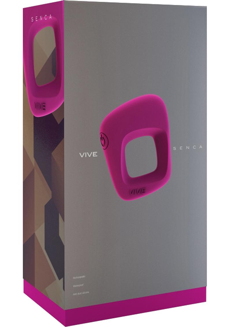 Vive Senca Silicone Usb Rechargeable Cockring Waterproof Pink