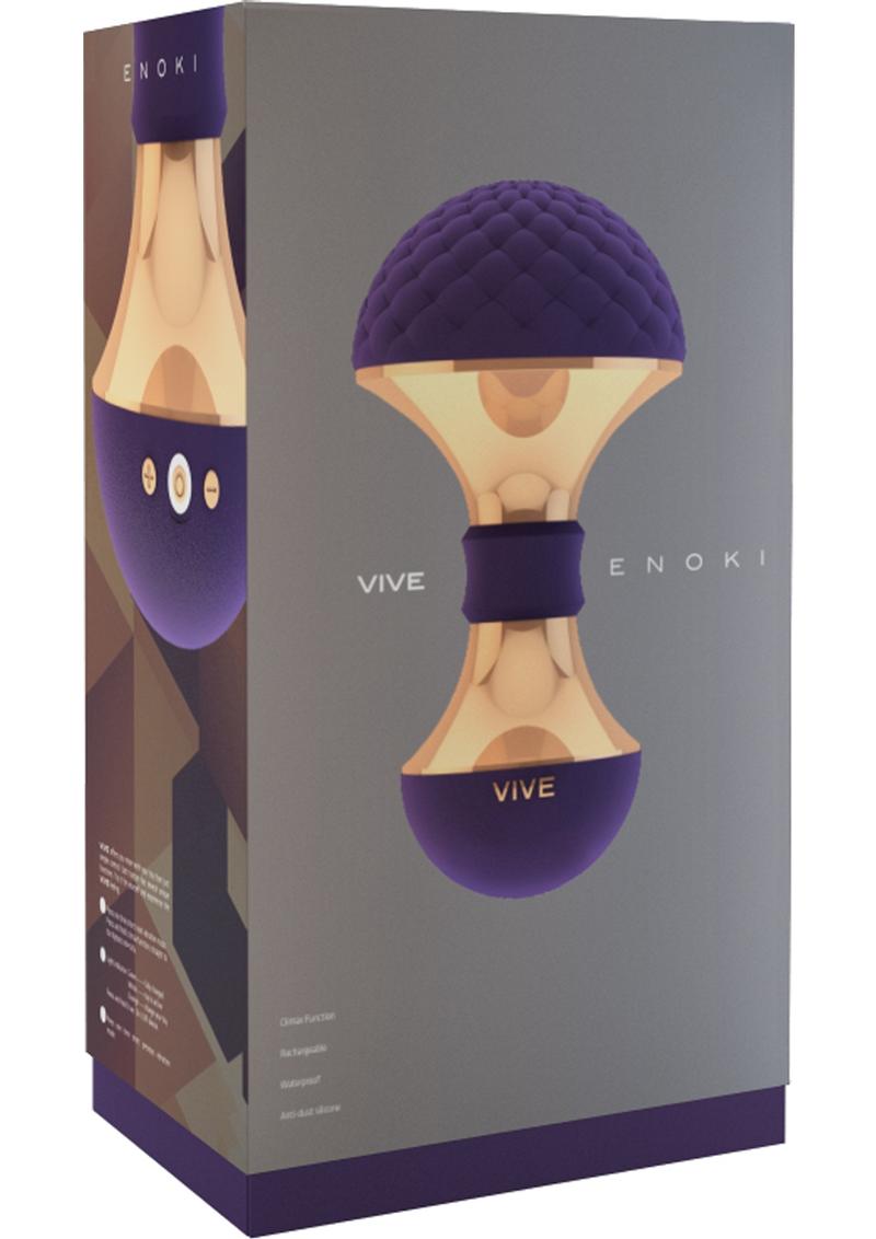 Vive Enoki Silicone Usb Rechargeable Massager Waterproof Purple