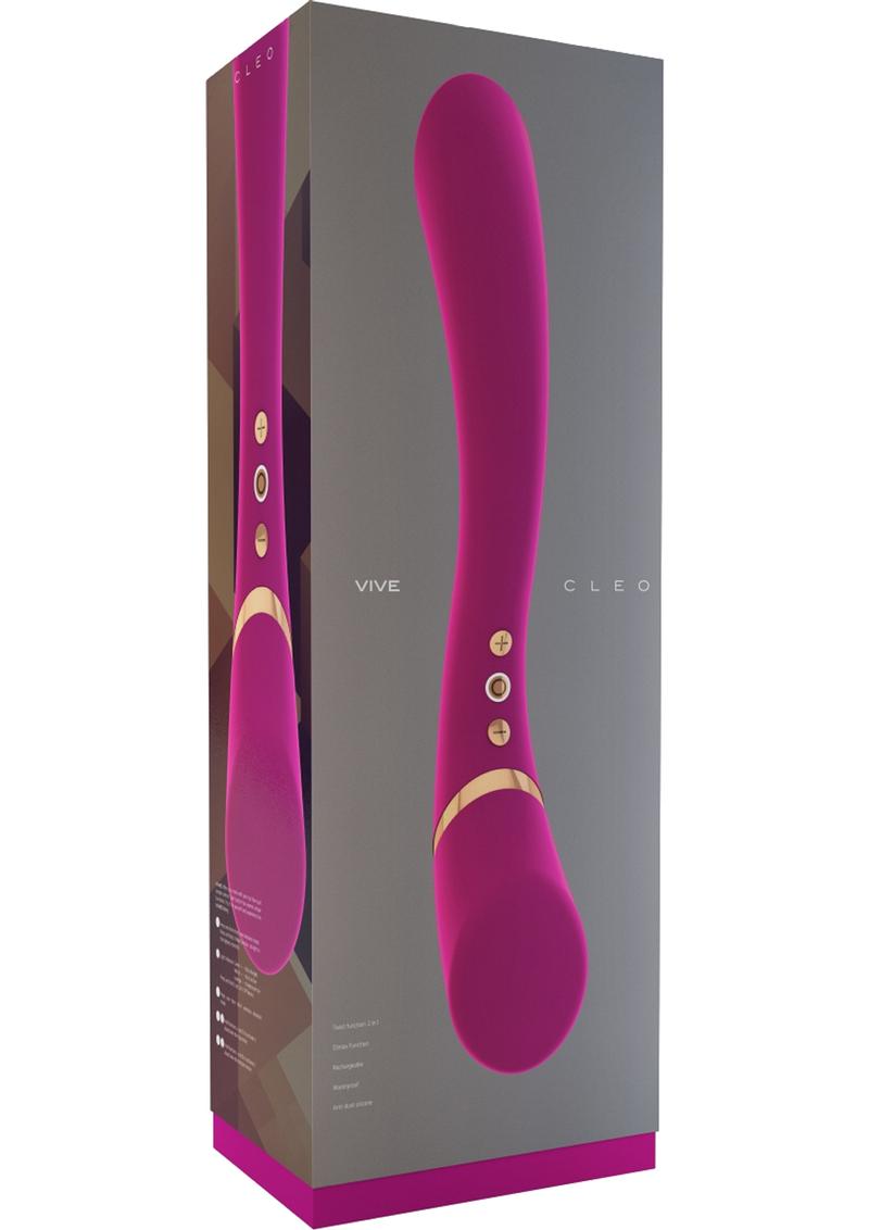 Vive Cleo Silicone Usb Rechargeable Dual End Vibrator Waterproof Pink