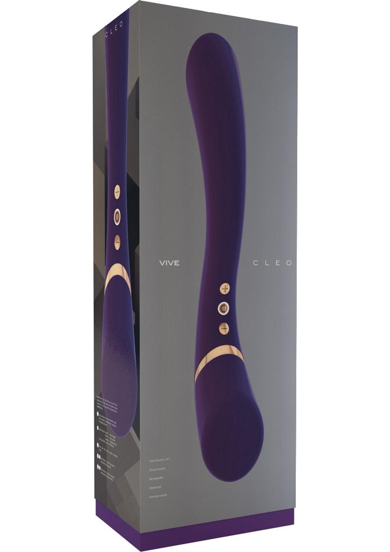 Vive Cleo Silicone Usb Rechargeable Dual End Vibrator Waterproof Purple