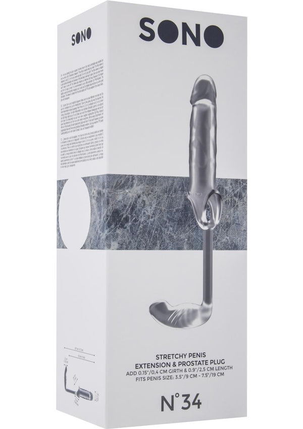 Sono No 34 Stretchy Penis Extension And Prostate Plug - Clear