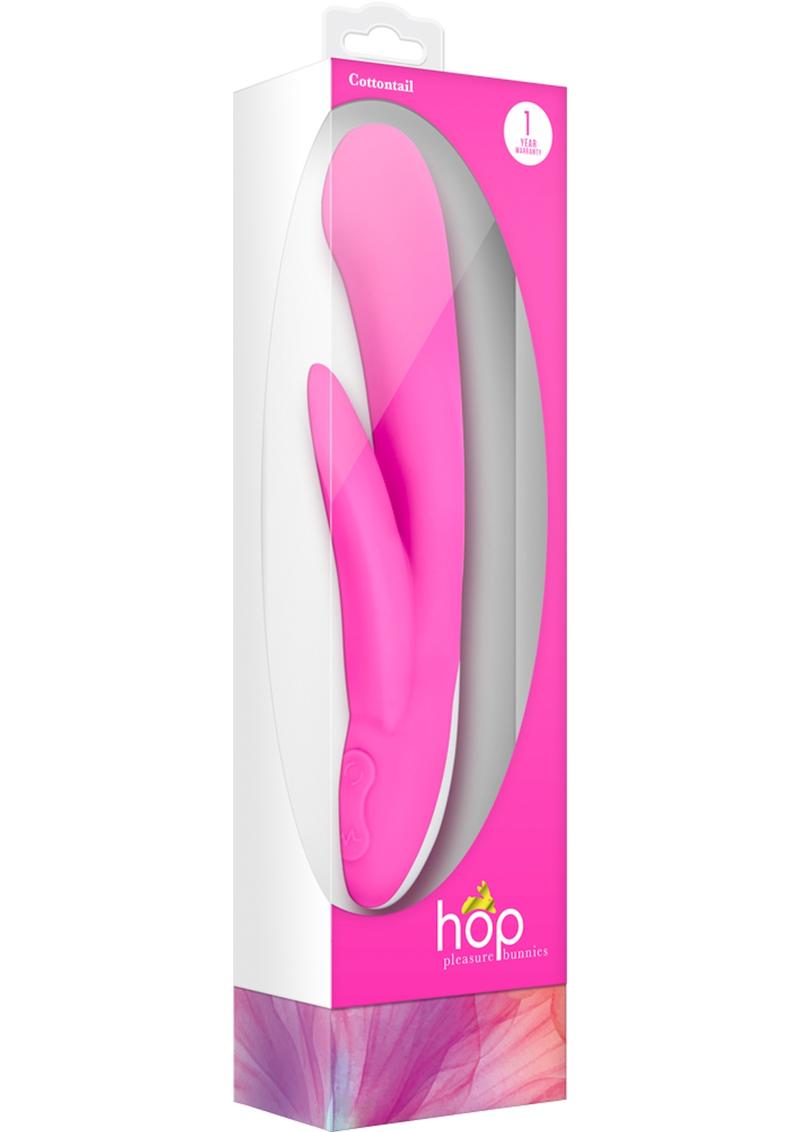 Hop Cottontail Rechargeable Silicone Vibrator - Hot Pink