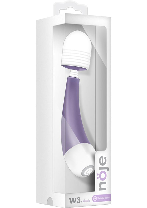Noje W3 Mini Wand Rechargeable Silicone Massager - Wisteria