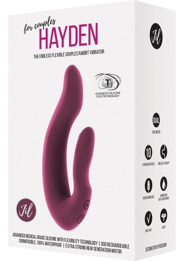 Jil Hayden Flexible Silicone Usb Rechargeable Couples Vibrator Waterproof Pink 5.9 Inch
