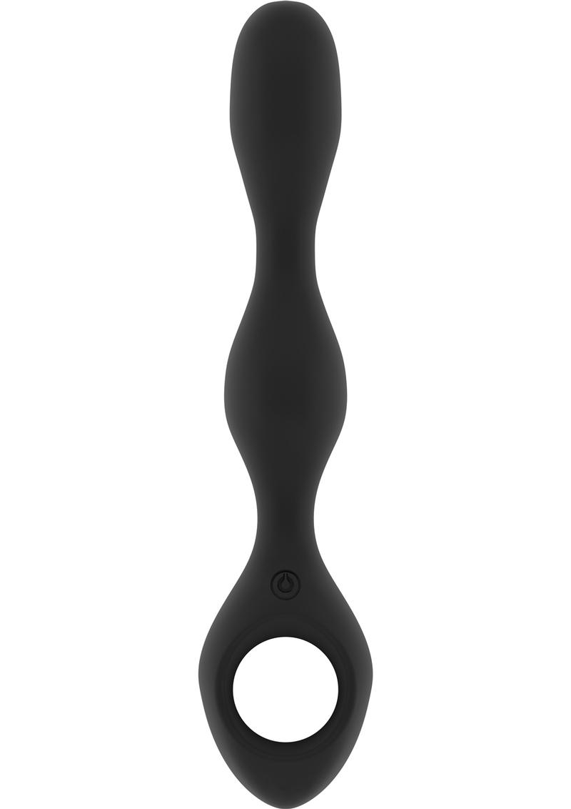 Jil Noah Flexible Silicone Usb Rechargeable Vibrator  & Anal Chain Waterproof Black 8.6 Inch